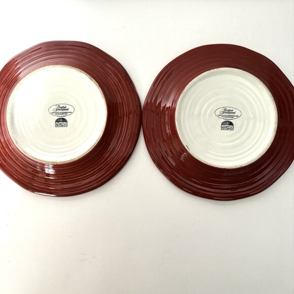 Vintage SUSAN WINGET Le Rooster Salad Plates Set 2 Certified International 8.75” - Picture 6 of 9